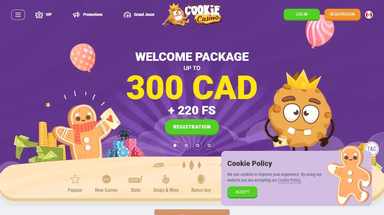 Cookie Casino games page